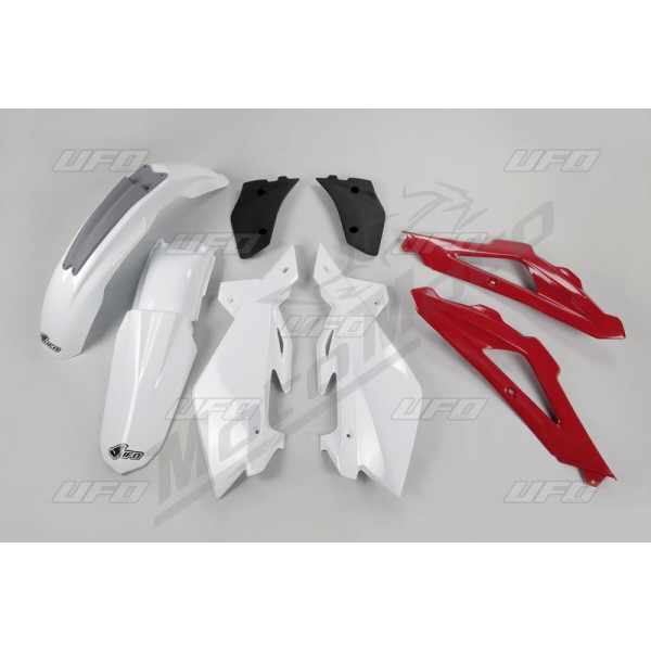 UFO Baltas/raudonas plastikų komplektas Husqvarna WR 250cc 09-13