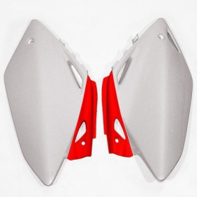 UFO Side Plastics White/Red Honda CRF 450R 05-06