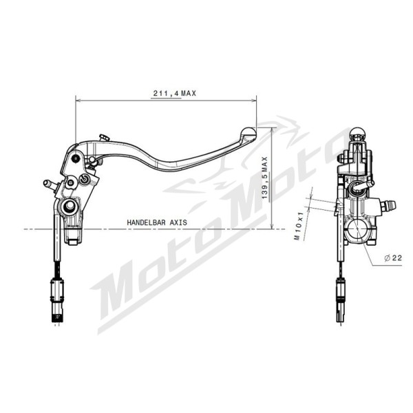 BREMBO Brake Master Cylinder Ø18x21mm Titanium