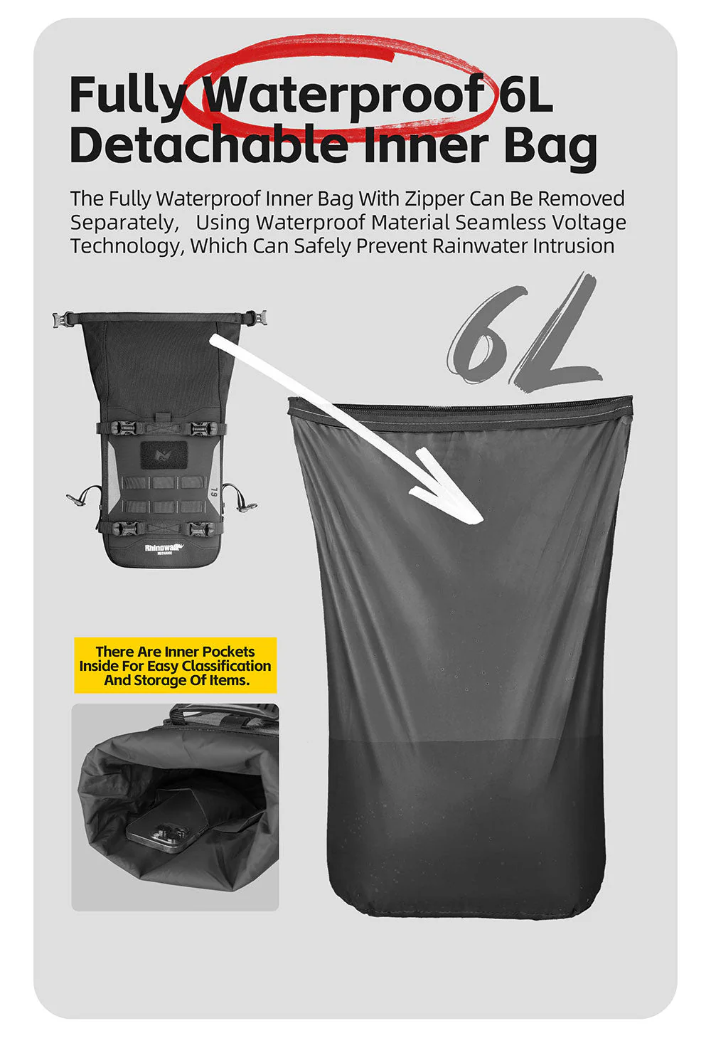 Side bag RHINOWALK 6L 1pc