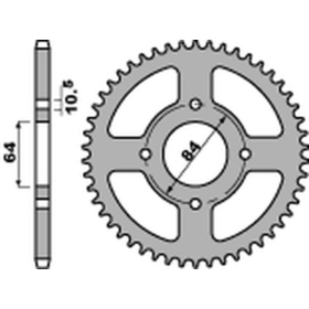PBR Standard C45 Steel Rear Sprocket 4302 - 520 SUZUKI LT / LT-F / LT-Z / RV 160-400cc 87-16