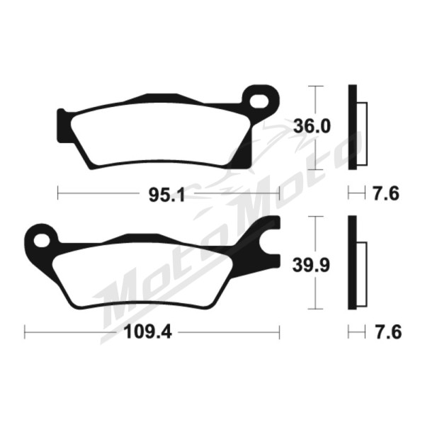 TECNIUM MX/ATV Sintered Metal Brake pads MO411 Can Am Outlander / Renegade / Commander 450/1000 10-21