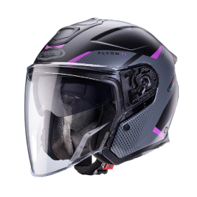Open Jet Helmet Caberg Flyon II Boss Matte Black/Gray/Pink