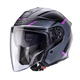 Open Jet Helmet Caberg Flyon II Boss Matte Black/Gray/Pink