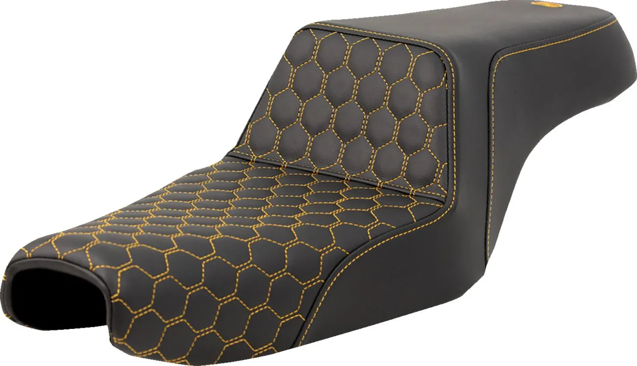 SADDLEMEN "Honeycomb Step-Up" sėdynė Geltona Harley Davidson RH / XL 883-1250cc 04-22