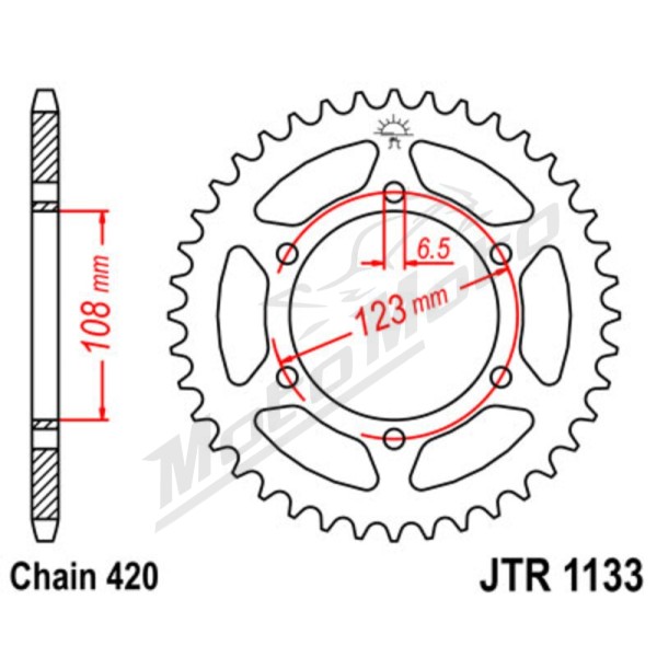 JT Grandinės komplektas 420HDR 11/53 1133 Aprilia / Derbi / Gilera 50cc 11-17