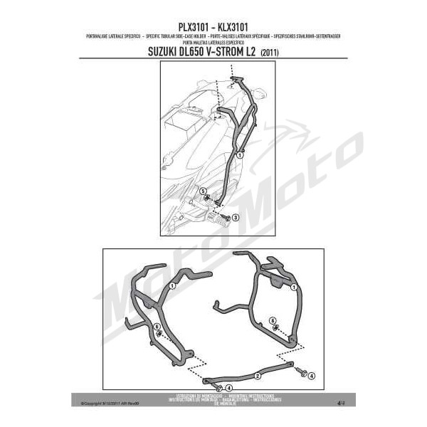 KAPPA Monokey Side K33N Side Case Holder Suzuki DL 650 V-Storm 11-16