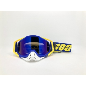 Off road 100% RACE BLUE / YELLOW goggles 