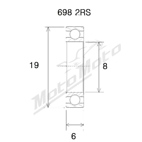 BLACK BEARING kalnų dviračio šarnyro guolis MAX 8X19X6 mm 698-2RS