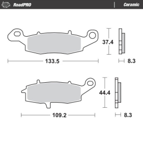 MOTO-MASTER Ceramic Front Brake Pads Kawasaki / Suzuki 125-1700 95-26