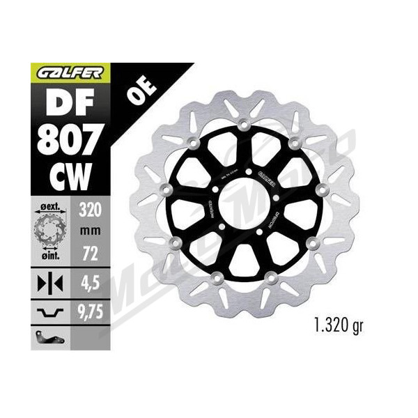 GALFER Front brake disc Ducati Hypermotard / Monster / Diavel / Multistrada 796-1260 10-19