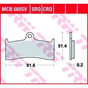 BRAKE PADS TRW MCB660SV ROUTE