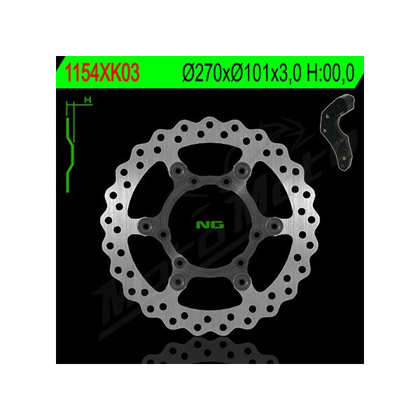NG Priekinis fiksuotas stabdžių diskas 270X101X3mm Suzuki RM-Z 250-450cc 05-22