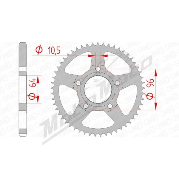 AFAM Steel Standard Rear Sprocket 428 53 teeth HONDA XL 125 82-89
