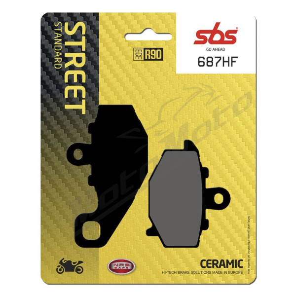 SBS HF Street 687HF Ceramic Organic Brake Pads Kawasaki ER-6F/N / EX / GPZ / KLE / Ninja / Z / ZR / ZX-R / ZZR 400-1100cc 93-24