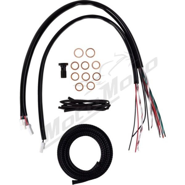 LA CHOPPERS Complete Midnight Braided Handlebar Cable/Brake Line Kit Harley Davidson 1868-1977 23-26