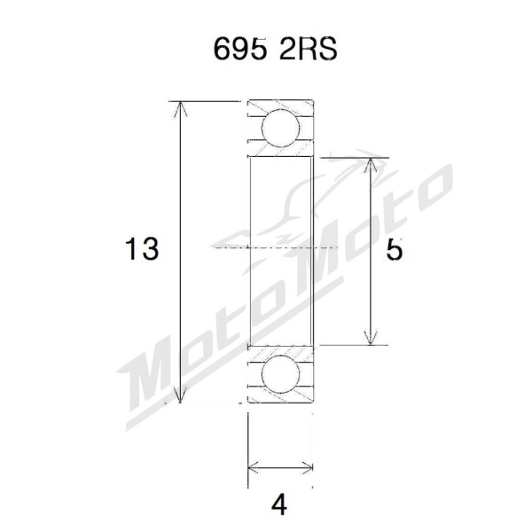 BLACK BEARING B5 guolis 5x13x4 695-2RS