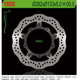 NG Front Floating Brake Disc 282X133X5mm Yamaha Tracer 700cc 16-24