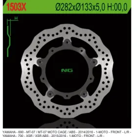 NG Front Floating Brake Disc 282X133X5mm Yamaha Tracer 700cc 16-24