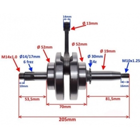 Crankshaft LF86 / Pin Ø13 4T CHINESE ATV / CROSS LF86 4T