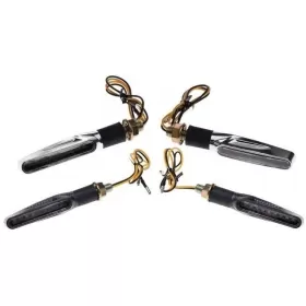 Universal turn signals CARBON / CHROME LED 2pcs