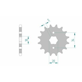 AFAM Steel Standard Front Sprocket 26200 - 428 14-17 teeth KYMCO / HONDA 125cc 97-15