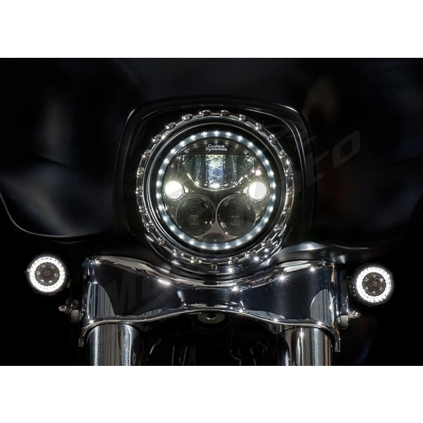 CUSTOM DYNAMICS ProBEAM® Amber/White Dynamic Ringz™ Harley Davidson FLFB / FLFBS / FLHC 883-1977cc 99-24