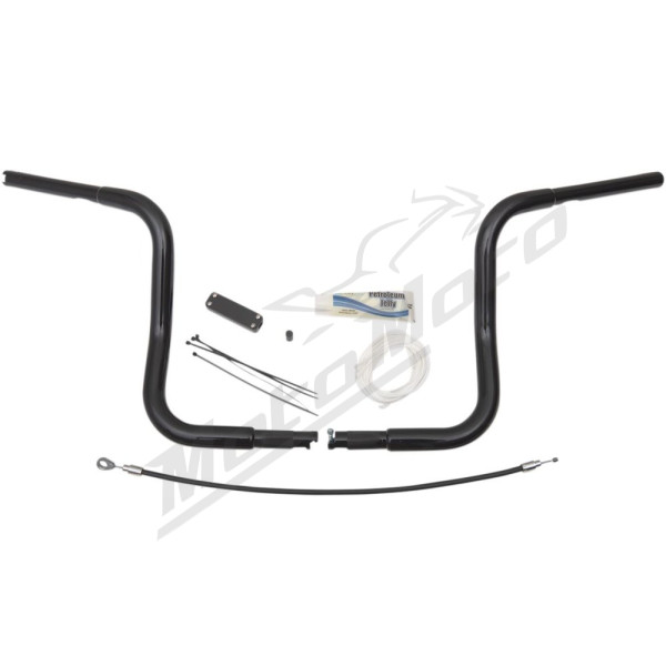 FAT BAGGERS INC. Round Top Handlebar Kit Black 91.5x30.5cm Harley Davidson FLHT / FLHTC / FLHX / FLHXXX 1584-1690 08-13 