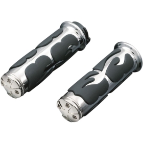 KURYAKYN ISO Flame Grips Ø25.4mm Harley Davidson FLD / FLHT / FLHTI / FLSTC / FXR / XL / XR 883/1800 82-22 