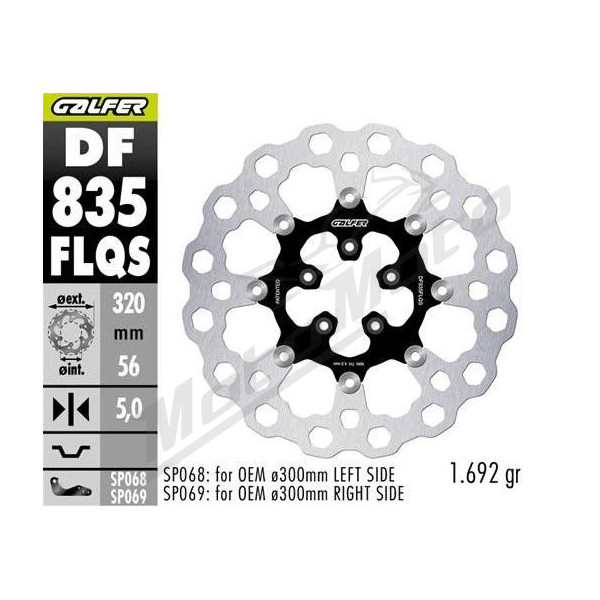 GALFER Oversize Front brake disc Harley Davidson CVO / FLHP / FLHTK / XL / FXDC / FLSTF 750-1917 05-23