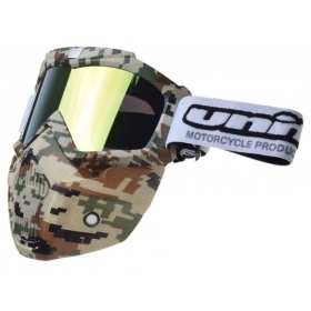 Off Road Goggles with mask camo UNIT M02 (gold lens)