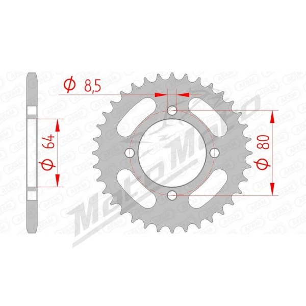 AFAM Steel Standard Rear Sprocket 420 30-48 teeth