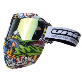 Off Road Goggles with mask grafiti UNIT M02 (gold lens)