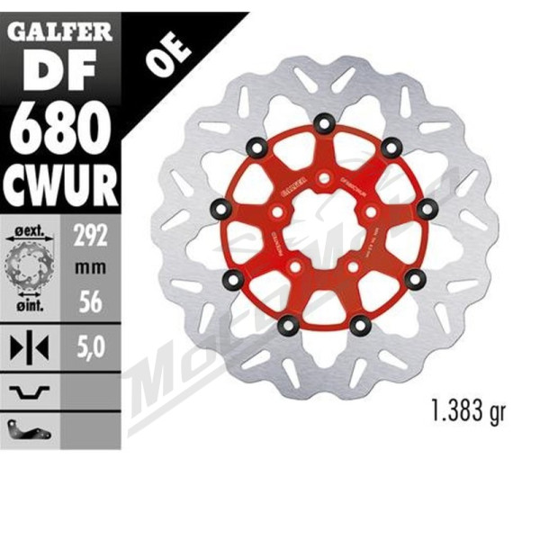 GALFER Front brake disc red Harley Davidson XR / XLH / XL / FLHT / FLSTF / FLSTC / FXST 500-1690 00-20