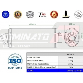 Duslintuvo bakelis Dominator Oval  BMW F650CS 2002-2005