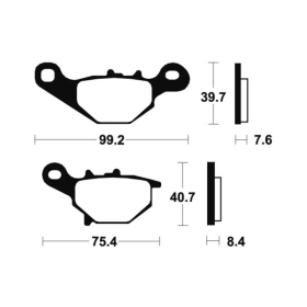 TECNIUM Scooter Organic Brake pads ME202 Suzuki UG / UC / TR / AN 110/150 95-01