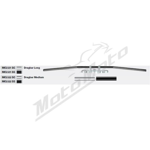 TRW 22mm (7/8") Steel Handlebar 895mm Universal / Honda / Kawasaki / Suzuki / Yamaha 125-1100cc 79-07