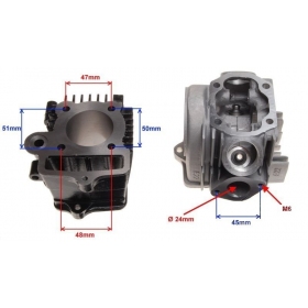 Cylinder kit MaxTuned Atv 50/80CC AC 70cc / Ø47 / PIN Ø13 4T