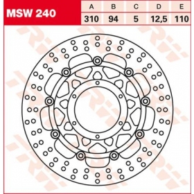 PRIEKINIS STABDŽIŲ DISKAS MSW240 HONDA CB / CBR / CTX / YAMAHA XV 125-1300cc 2003-2021 1VNT