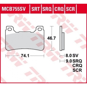 STABDŽIŲ TRINKELĖS TRW MCB755CRQ SPORT CARBON