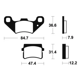 TECNIUM Street Organic Brake pads - MA355 PGO / Quadzilla 150-300cc 04-12