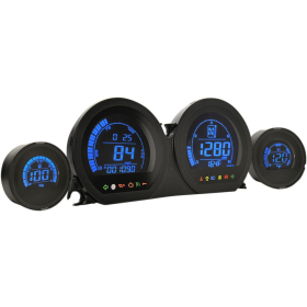 KOSO NORTH AMERICA HD-03 - Four-Piece LCD Gauge Kit Harley Davidson FLH / FLHT / FLHTCUTG / FLHTK / FLHX 1690-1977cc 14-24