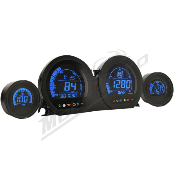 KOSO NORTH AMERICA HD-03 - Four-Piece LCD Gauge Kit Harley Davidson FLH / FLHT / FLHTCUTG / FLHTK / FLHX 1690-1977cc 14-24