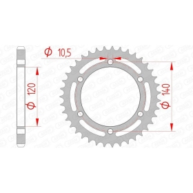 AFAM Steel Standard Rear Sprocket 525 38-40 teeth