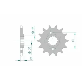 AFAM plieninė standartinė priekinė žvaigždutė 20509 - 520 14-16 dantukų HONDA NX / SLR / FX / FMX 500-650cc 88-06