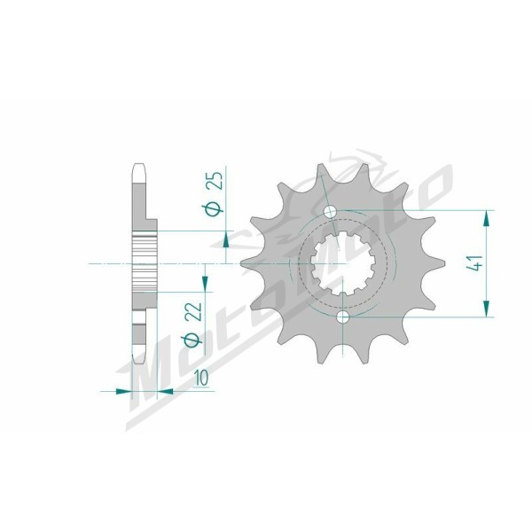 AFAM plieninė standartinė priekinė žvaigždutė 20509 - 520 14-16 dantukų HONDA NX / SLR / FX / FMX 500-650cc 88-06