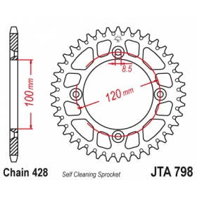 Rear sprocket ALU JTA798