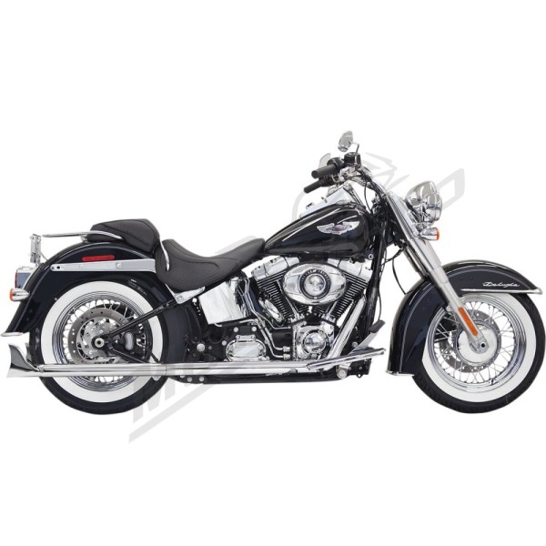 BASSANI XHAUST True Duals Exhaust System with Fishtail Mufflers Harley Davidson 1584-1800cc 1989-2017