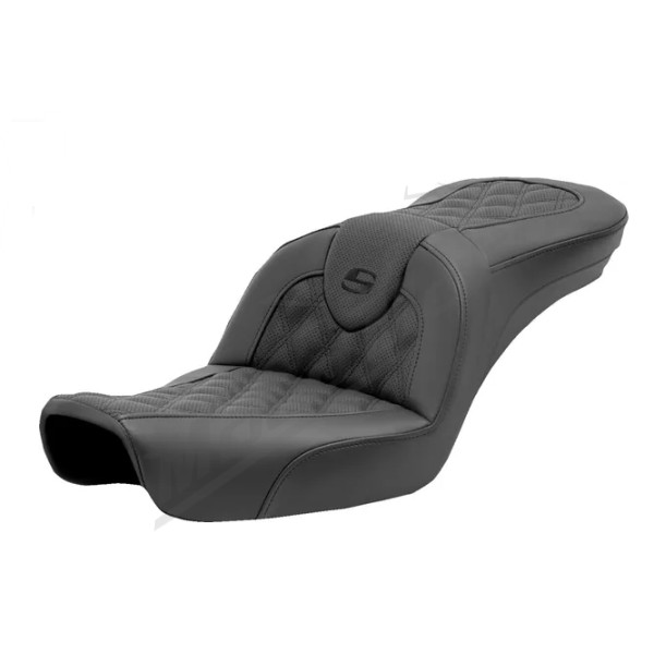 SADDLEMEN Road sofa Lattice Stitch Seat Black Harley Davidson FXD / FXDX / FXDXT 1340-1450 96-03