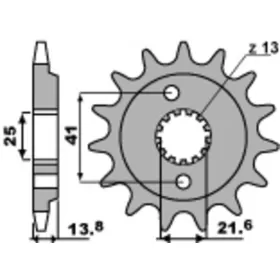 PBR plieninė standartinė priekinė žvaigždutė 346 - 525 HONDA VT / XL / XRV 600-700cc 1988-2011